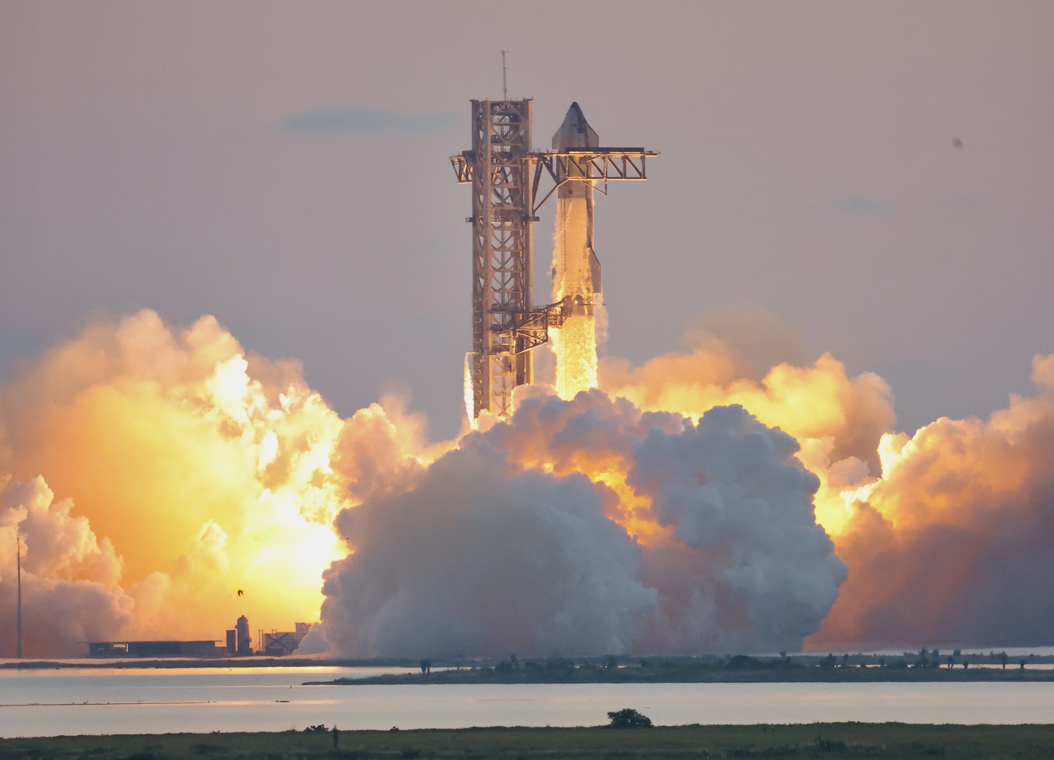 SpaceX's Starship lifts off from Starbase, Texas, on its fifth integrated flight test on Oct. 13, 2024.