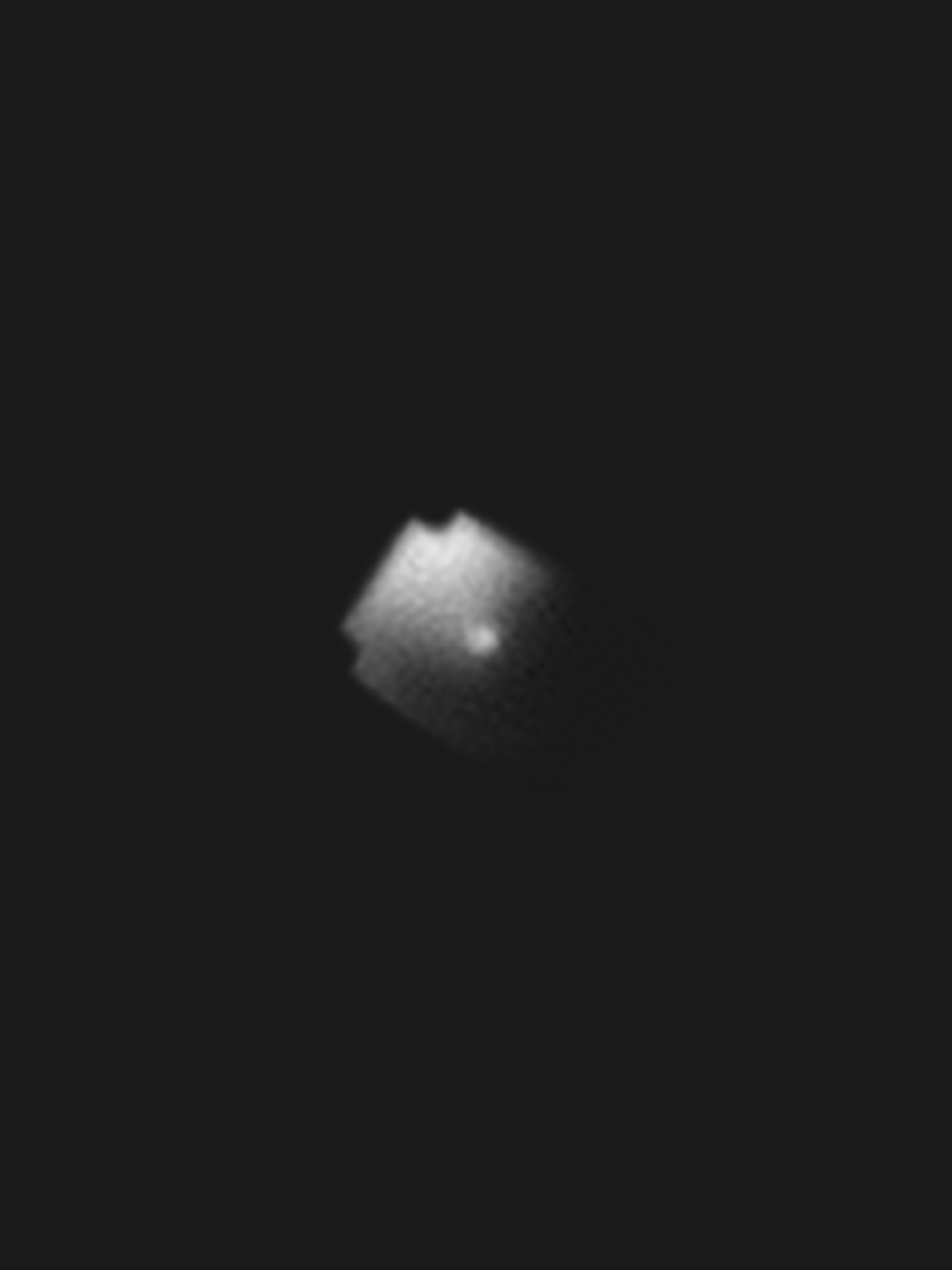 AST SpaceMobile's BlueWalker 3 test satellite, which measures 8 meters by 8 meters, is seen in orbit in an image taken from the ground.